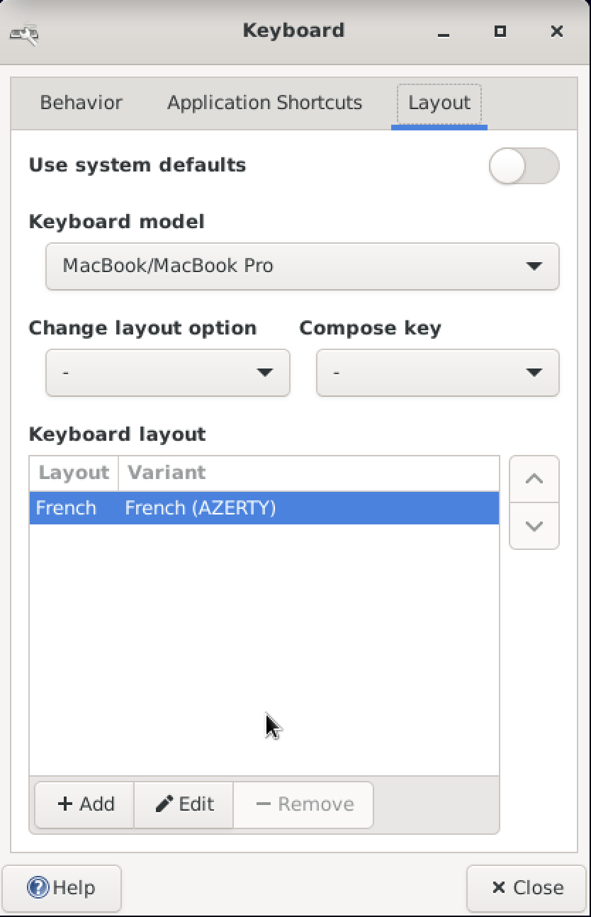 Keyboard layout configuration